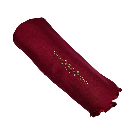 Jersey Scarf Met Lint En Steentjes