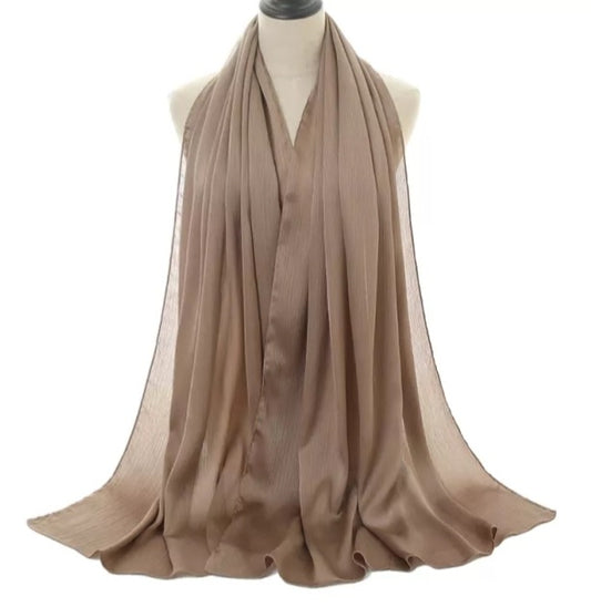 Crinkle chiffon hijab satijn